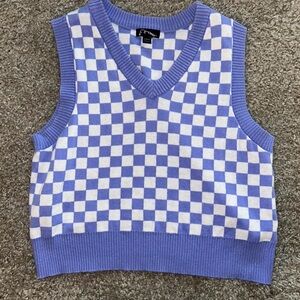 Checkerboard sweater vest tank